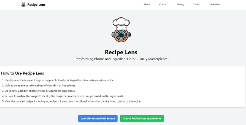 Recipe Lens